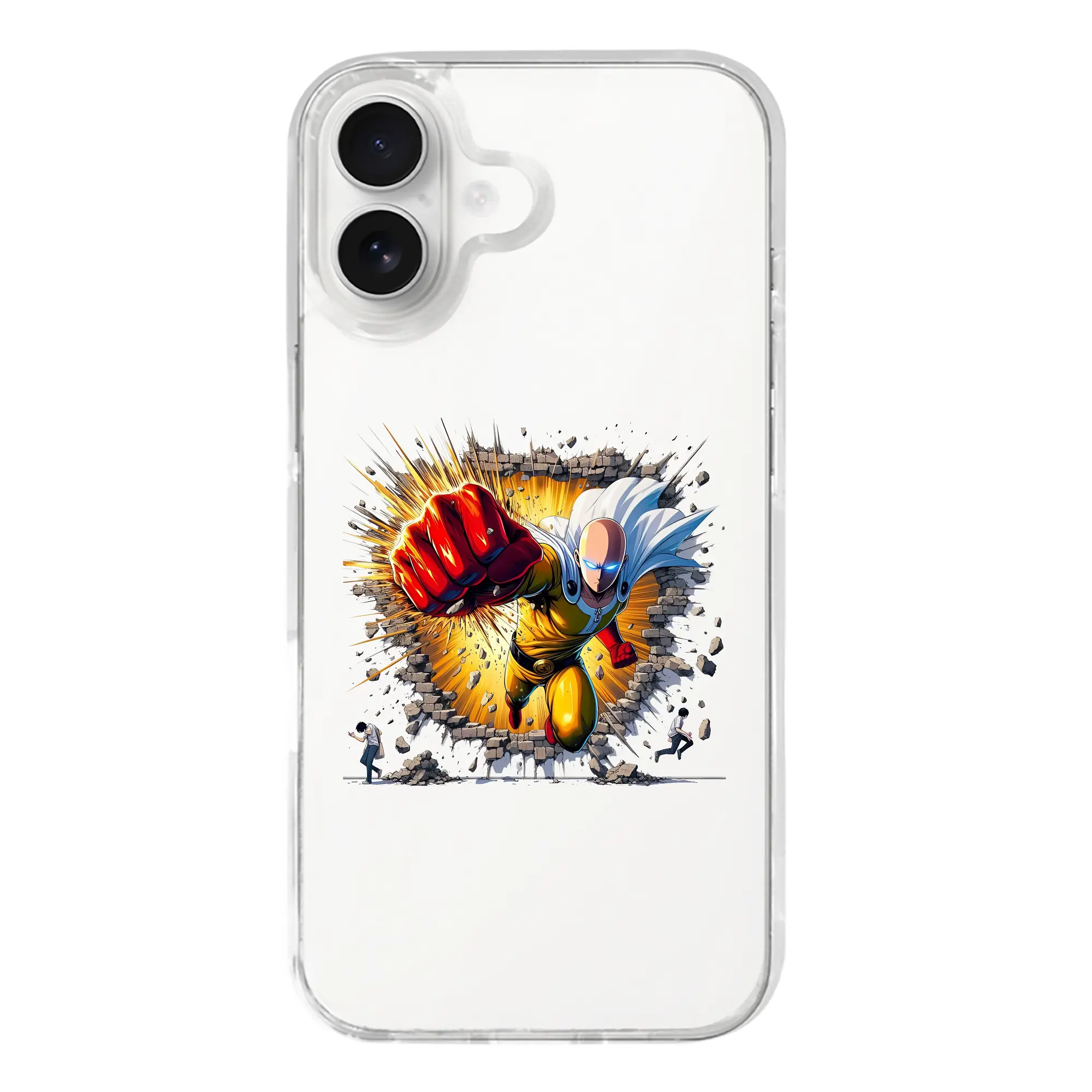 ワンパンマン グッズ サイタマ - iPhone 17シリーズ 透明スマホケース – 薄型・耐衝撃・精密フィット保護カバー